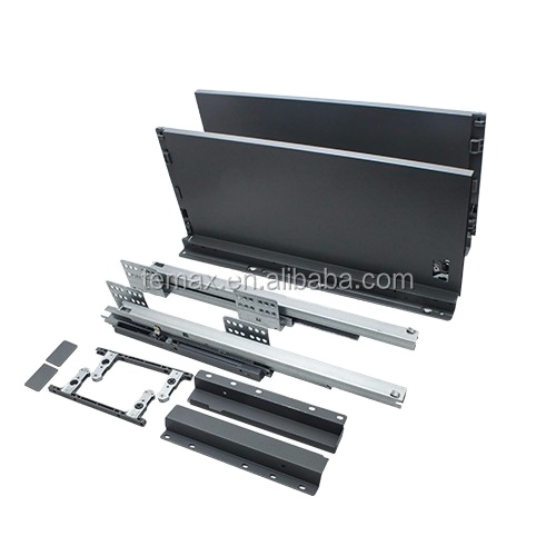 Temax BT304 Furniture box Soft Close Metal Thin slide Box Drawer Slide furniture accessories