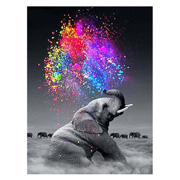 Huacan 5D Elephant Diamond Painting Animal Full Square Drill Wholesale Embroidery Cross Stitch Diamond Paiting Art Crafts Kit