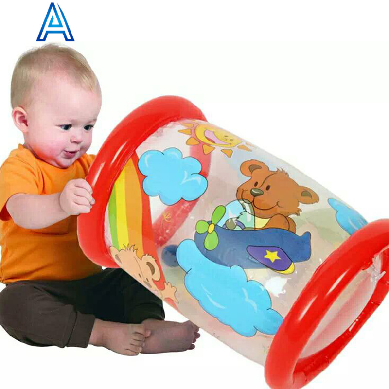 Infant children kids' baby PVC air blow inflatable drummer clapping shaking bell toy for inflatable toy