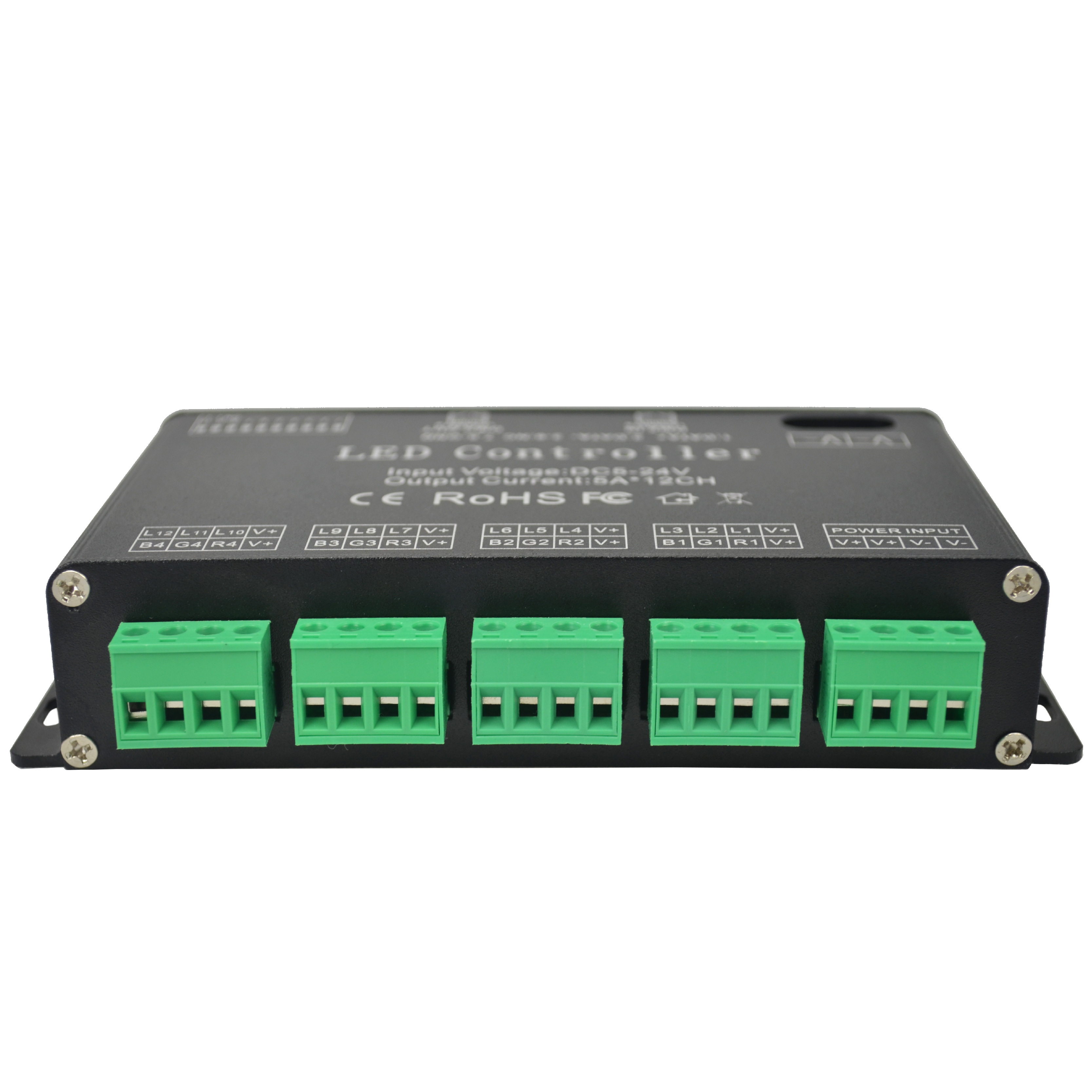 12-канальный LED DMX512 1990 постоянный декодер 5VDC для 24VDC 5A на канал ШИМ-выход сигнала RJ45