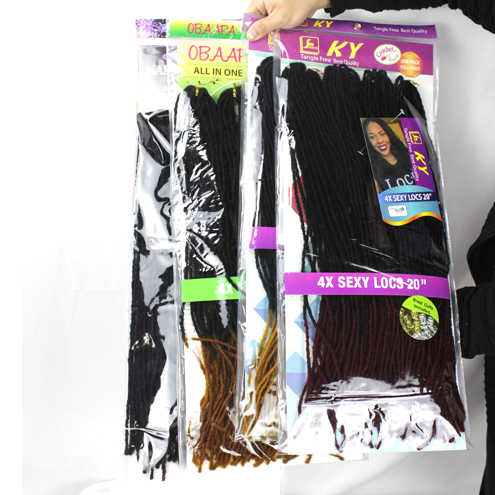 Onst Long Sister Locs афро завязанные крючком косы 20 дюймов 64 пряди синтетические волосы для женщин искусственные мягкие застежки крючком волосы