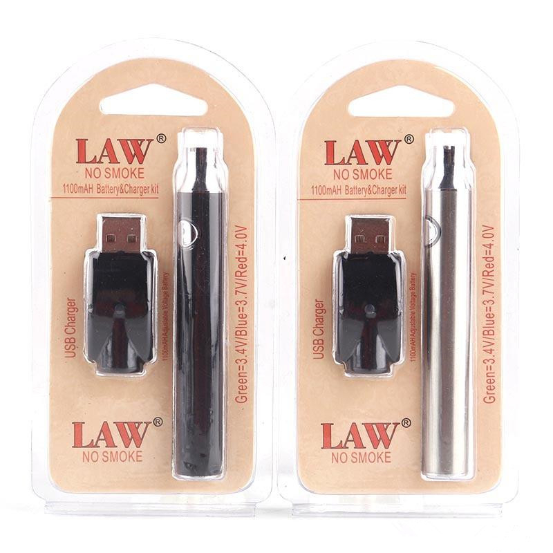 Hot cbd kit vape pen 510 thread 1100mAh preheat function LAW preheating VV battery charger kit