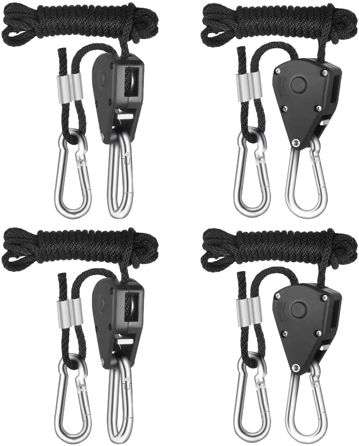 2 пары 1/8 Inch 8 футов в длину Heavy Duty с регулировкой штырек одежды усиленные металлические Внутренняя Шестерня черного цвета