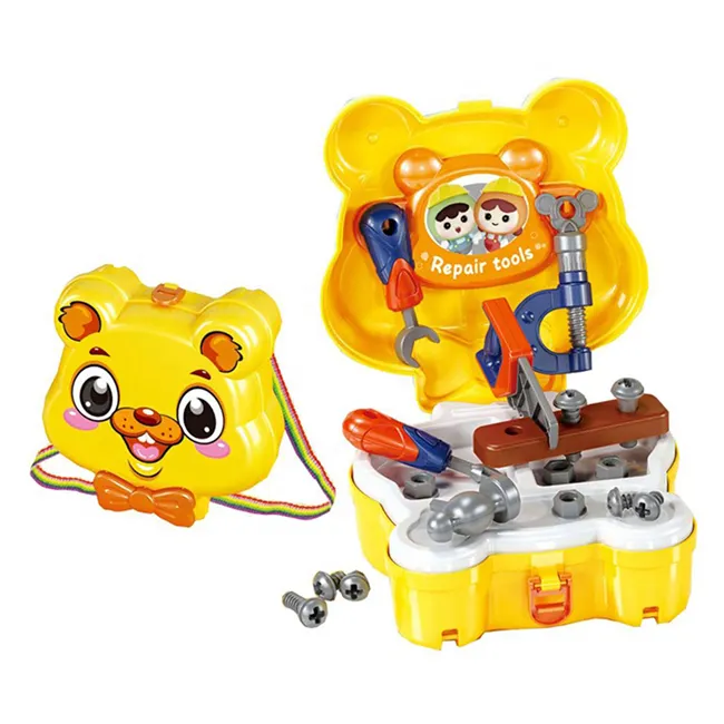 Backpack series cartoon dog kids repair tool set pretend play toys emulation tool box set toy for fun and educational