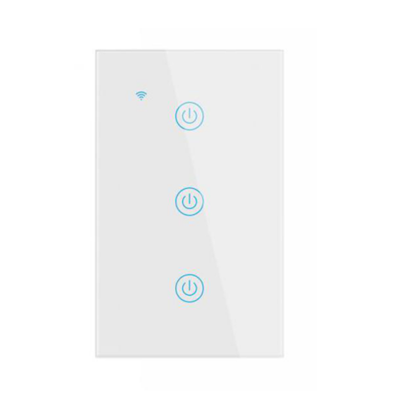 Wireless Remote Control Wall Light Switch US 3 Gang Wifi Smart Touch Switch