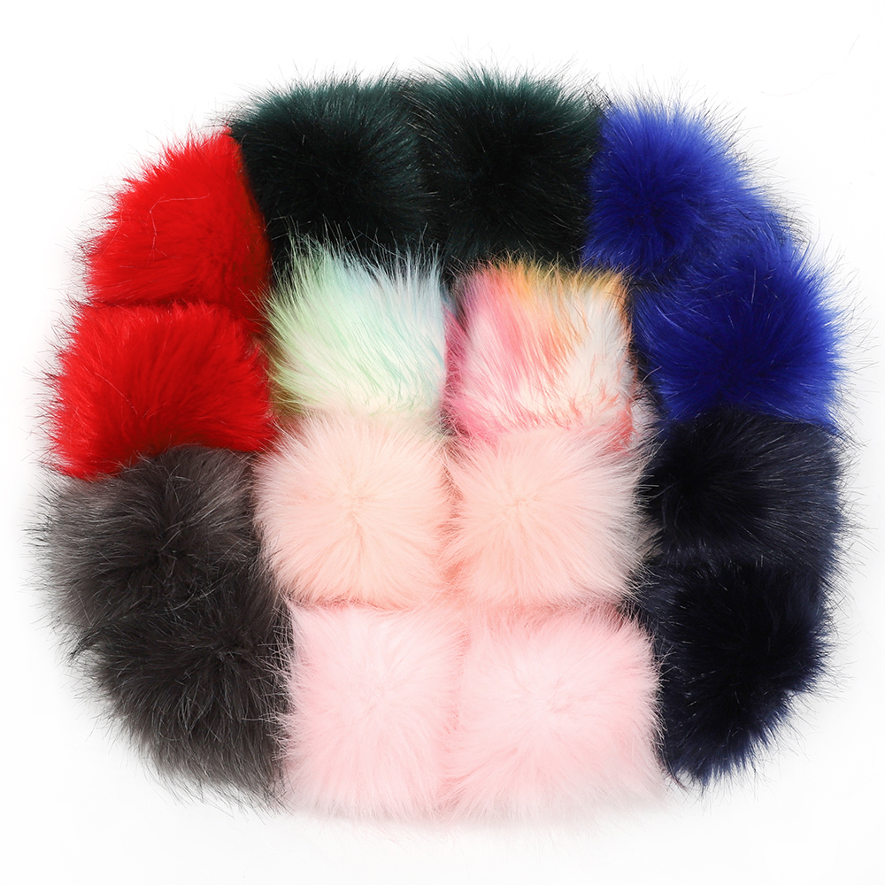 Factory wholesale spot cheap fur plush ball 10 cm faux fox fur ball pendant keychain