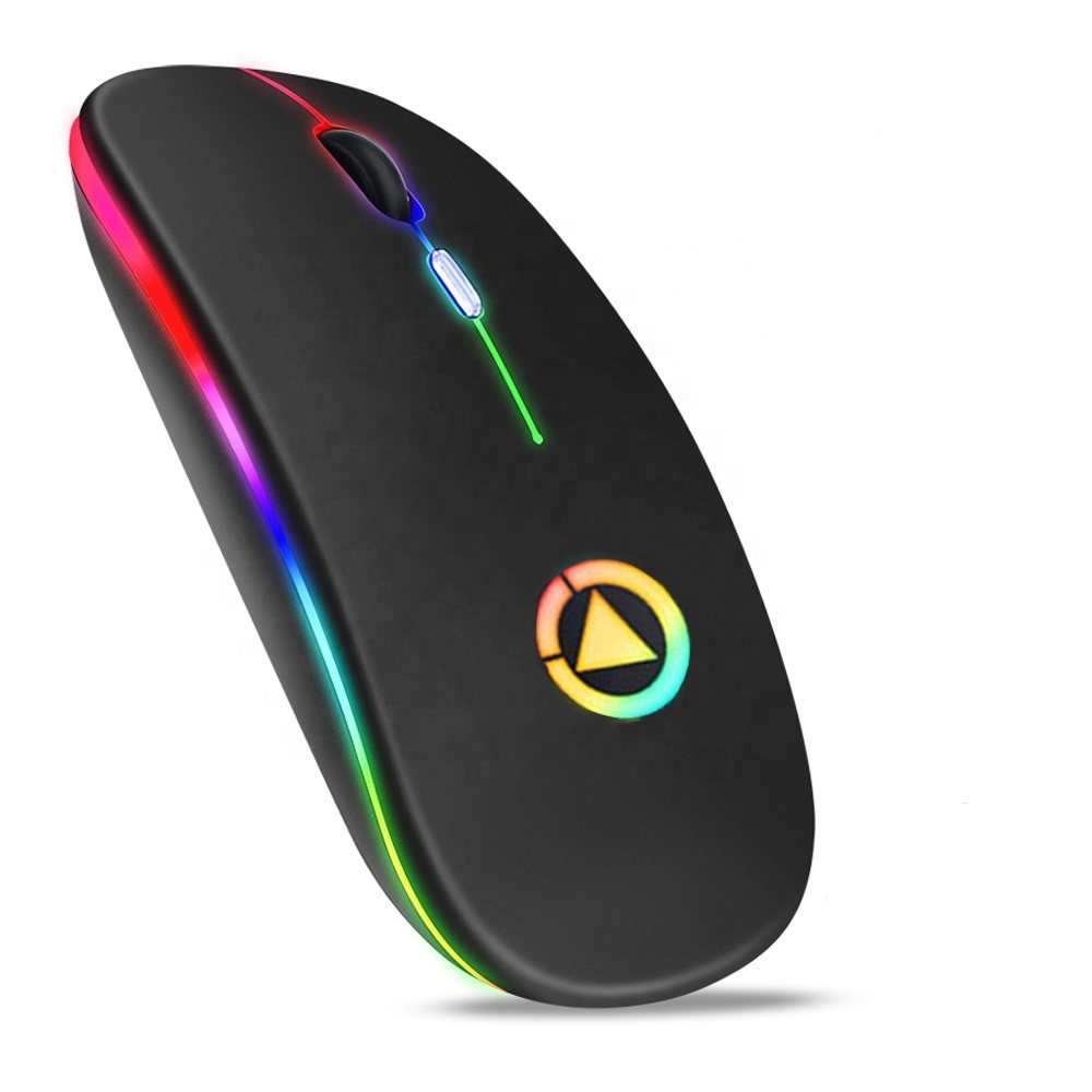 Светодиодная подсветка беспроводная мышь RGB перезаряжаемая мышь беспроводной компьютер бесшумный эргономичная игровая мышь для ноутбука ПК