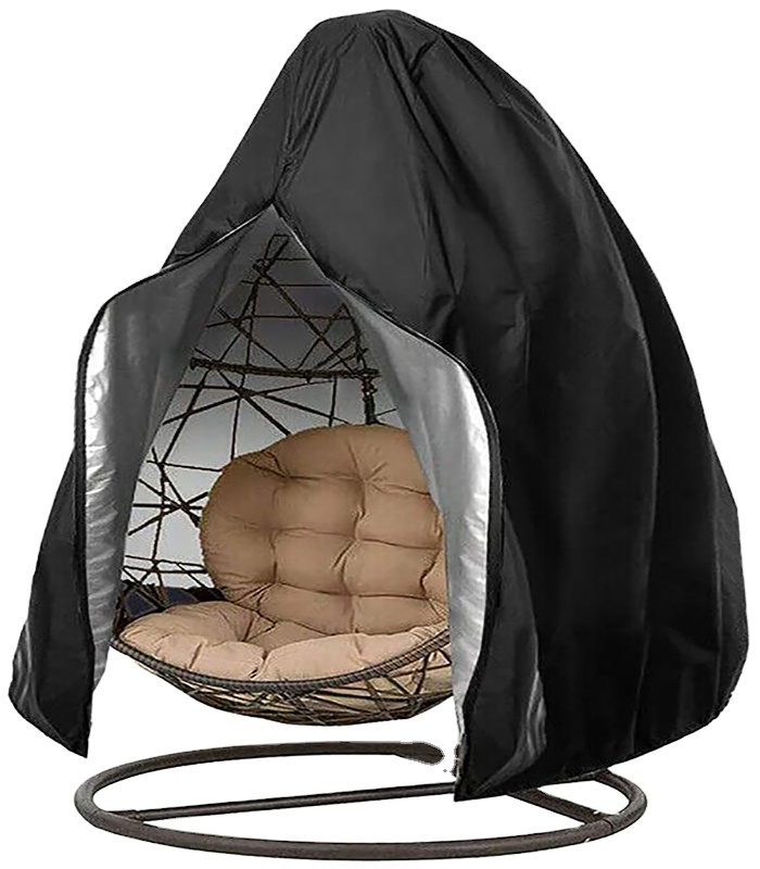 Patio Hanging Chair Cover Egg Swing Chair Covers Waterproof Dustproof Outdoor Furniture Cover(Black)