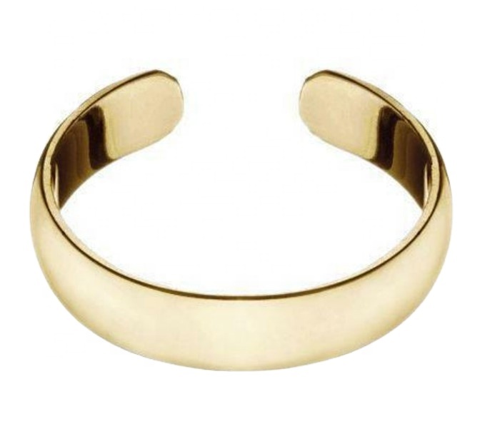 New Fashion Simple Bright Surface Women Toe Rings Brass Gold Plated Open Foot Ring Women