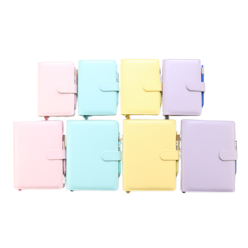 2021 new macaron office school spiral notebooks stationery,cute personal binder weekly planner agenda organizer,rose gold,A5A6