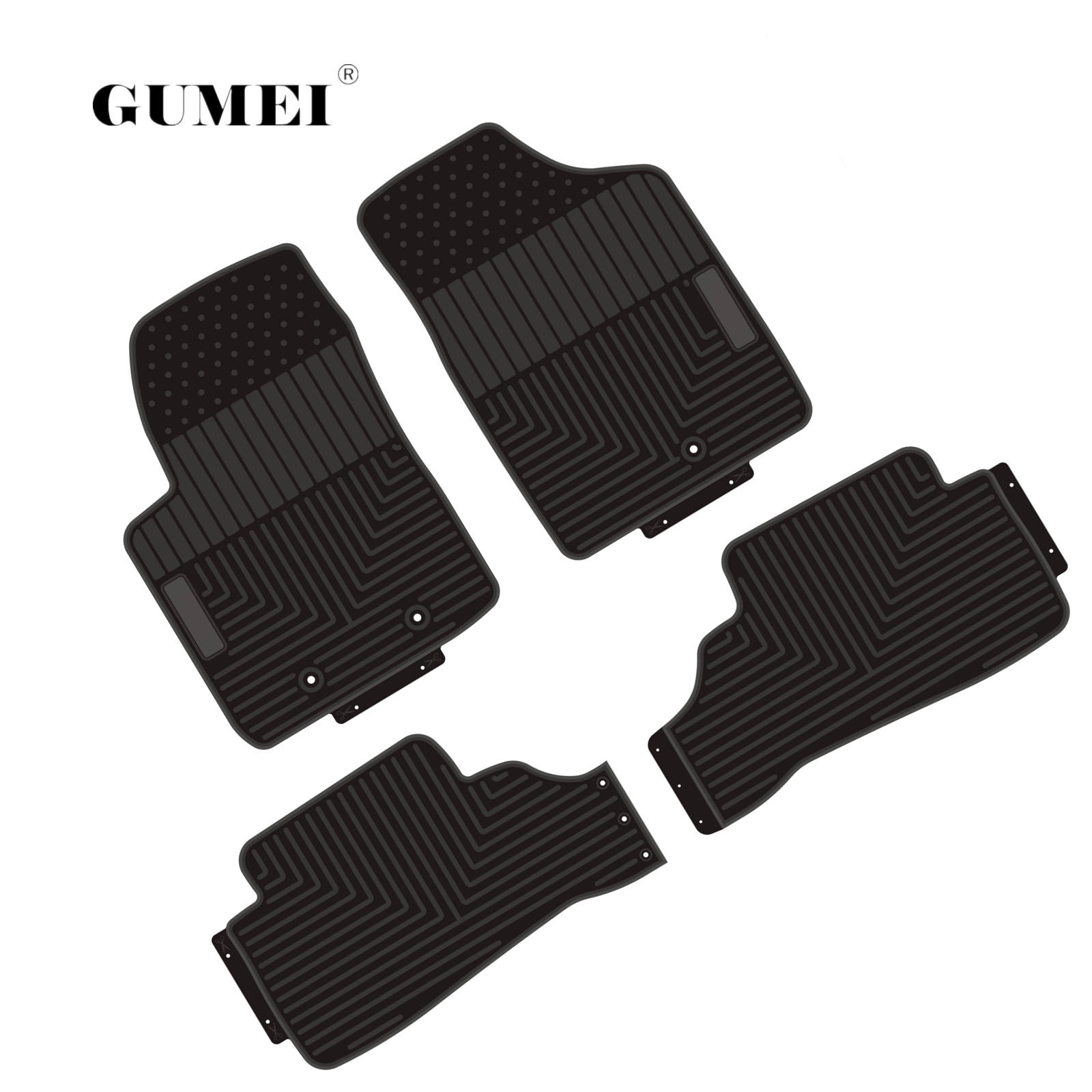 2021 new Stripe style waterproof durable PVC injection car mats for Hyundai I10 2008 car carpet mats