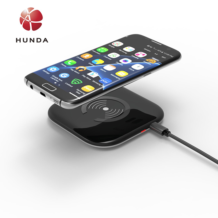 New Mini Eco Biodegradable black Charger Pad Material 10w round Wireless Charger For All Type Mobile Phones