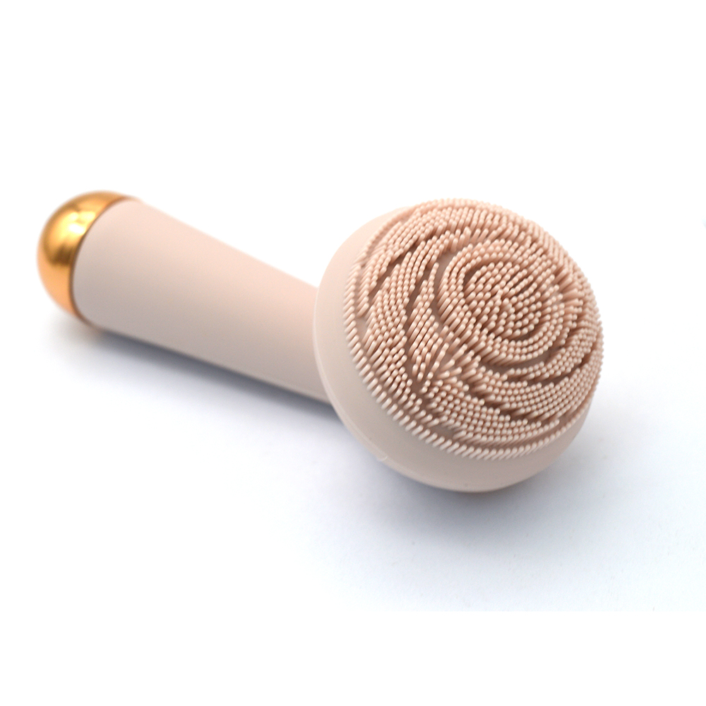 USB Pink Waterproof Portable Electric Cleanser Rechargeable Silicone Face Beauty Device Facial Cleansing Brush