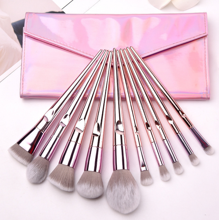 Professional Pink Free Sample Pink Glitter Cosmetics Makeup Brush Set