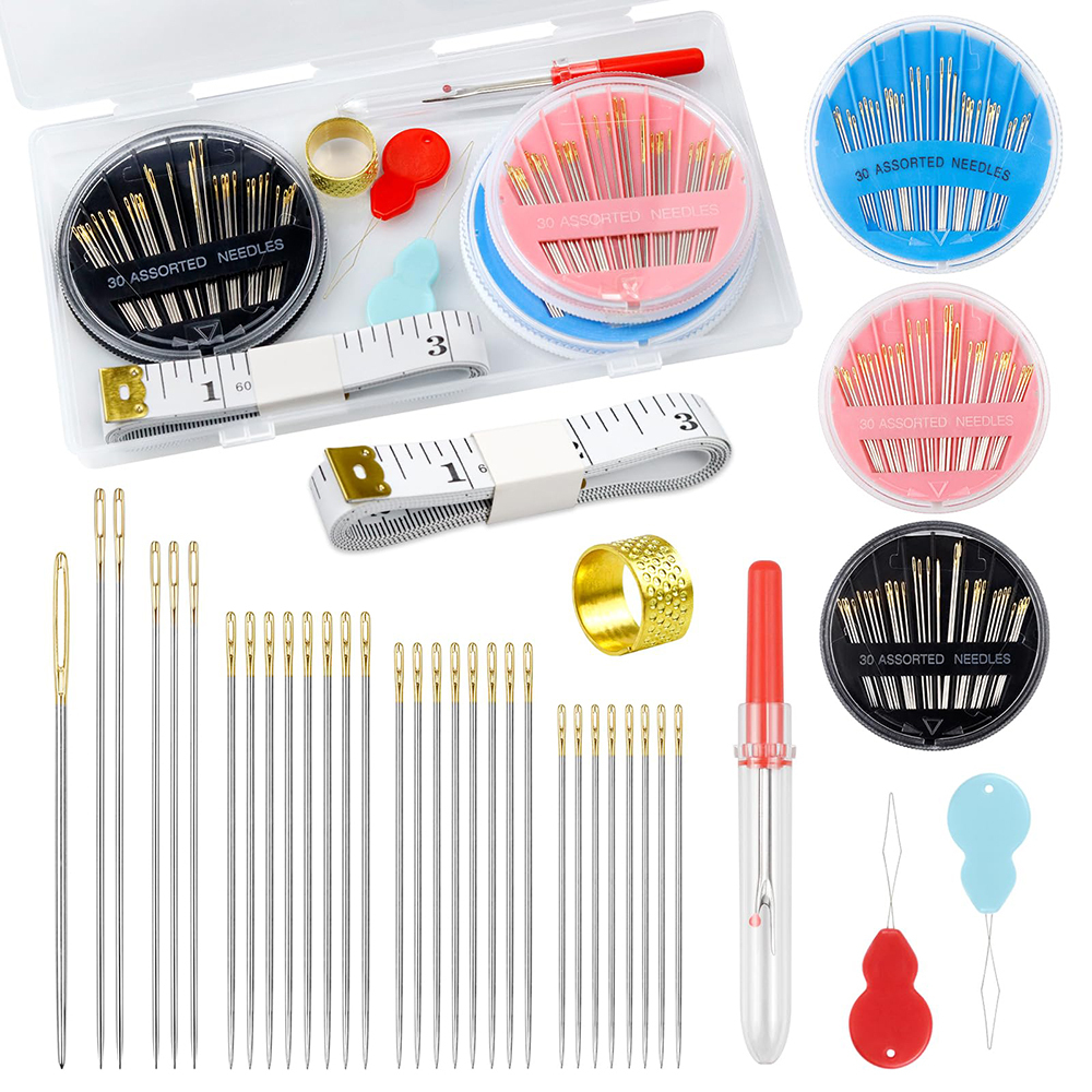 Sewing Kit With 90 Count Assorted Embroidery Needles Hand Sewing Needle Set
