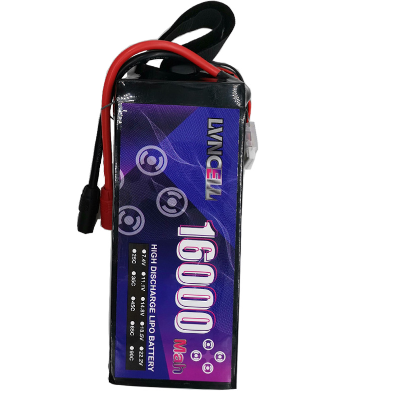 Rechargeable 25C 6S 22.2V Lipo 16000mAh 16Ah Battery RC Drone Helicopter Plant Protection Battery Pack