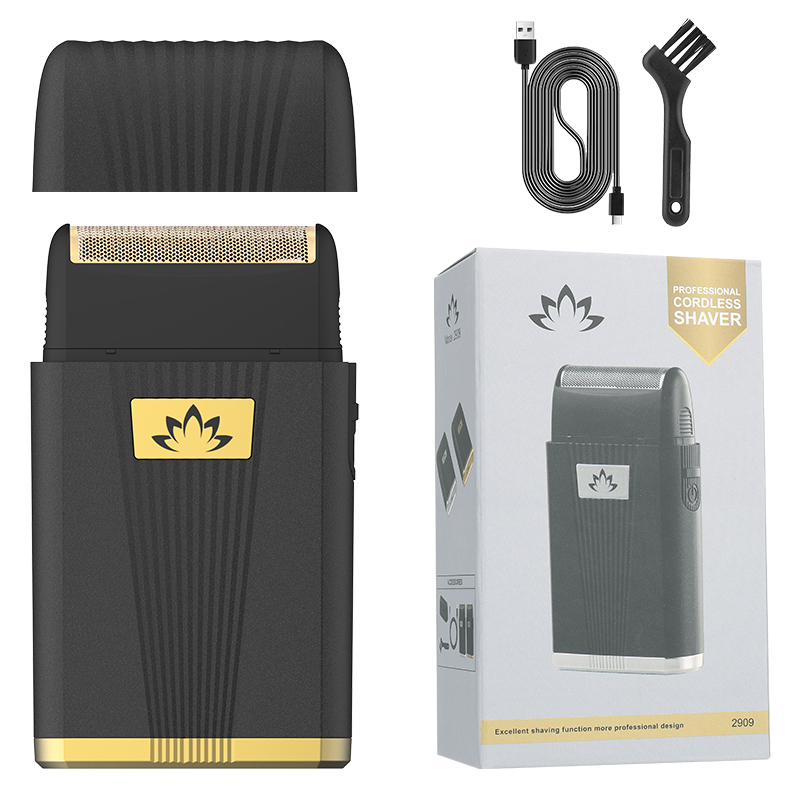 LKELEC LK-2909 USB Charger Mini Men Beard Foil Shaver Stock Mini Black Electric Bald Small Titanium Foil Shaver For Men