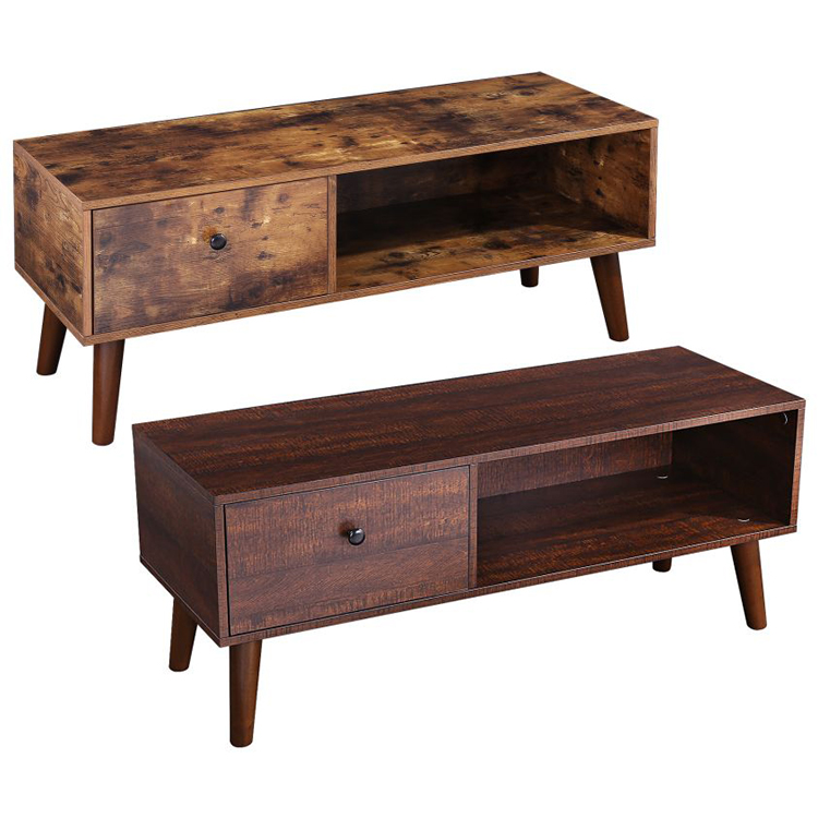 Wholesale Industrial Style Wooden Media Entertainment Center Television Unit TV Floor Table Stand Console Table with Storage