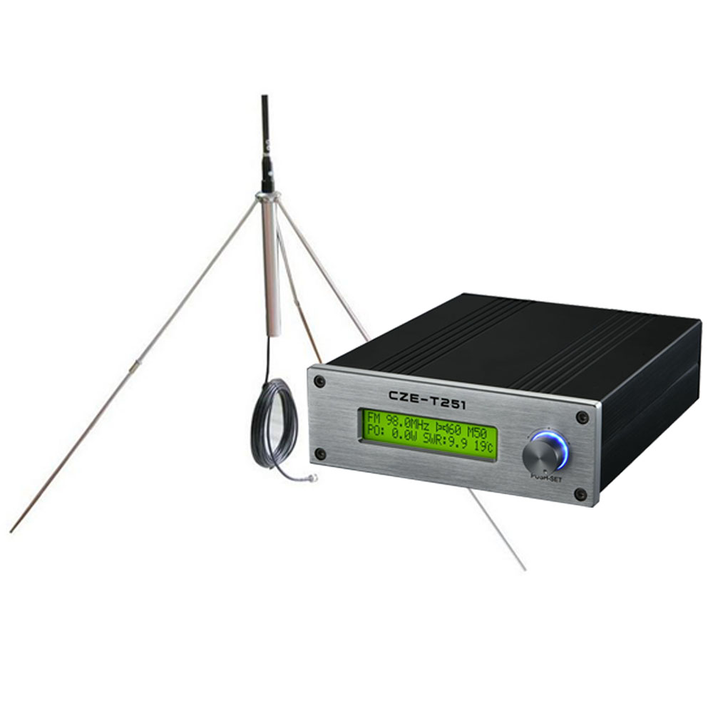 25 Вт 25 Вт PLL FM вещательный стереопередатчик + GP антенна GP100 1/4 волновая антенна + 15 м радиокабель завершенный для радиостанции