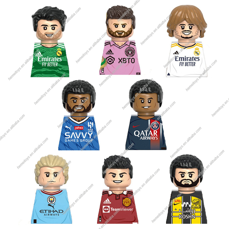 G0163 World Sport Football Soccer Player Famous Star Character Mini Action Building Block Figure Kids Plastic Toys