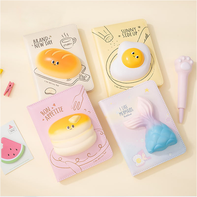 Simple Kawaii Reduced Pressure Journal Diary PU Schedule Planner Office Stationery Decompression Notebook