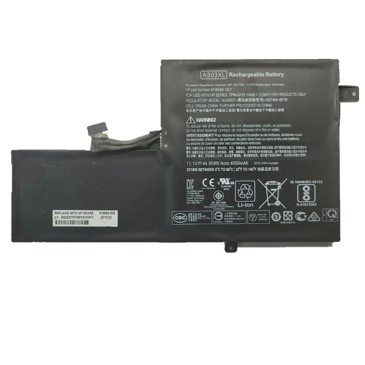 Replacement laptop battery cell for HP Chromebook 11 G5 EE AS03XL TPN-Q151 HSTNN-IB7W 918669-855 11.1V 44.95WH