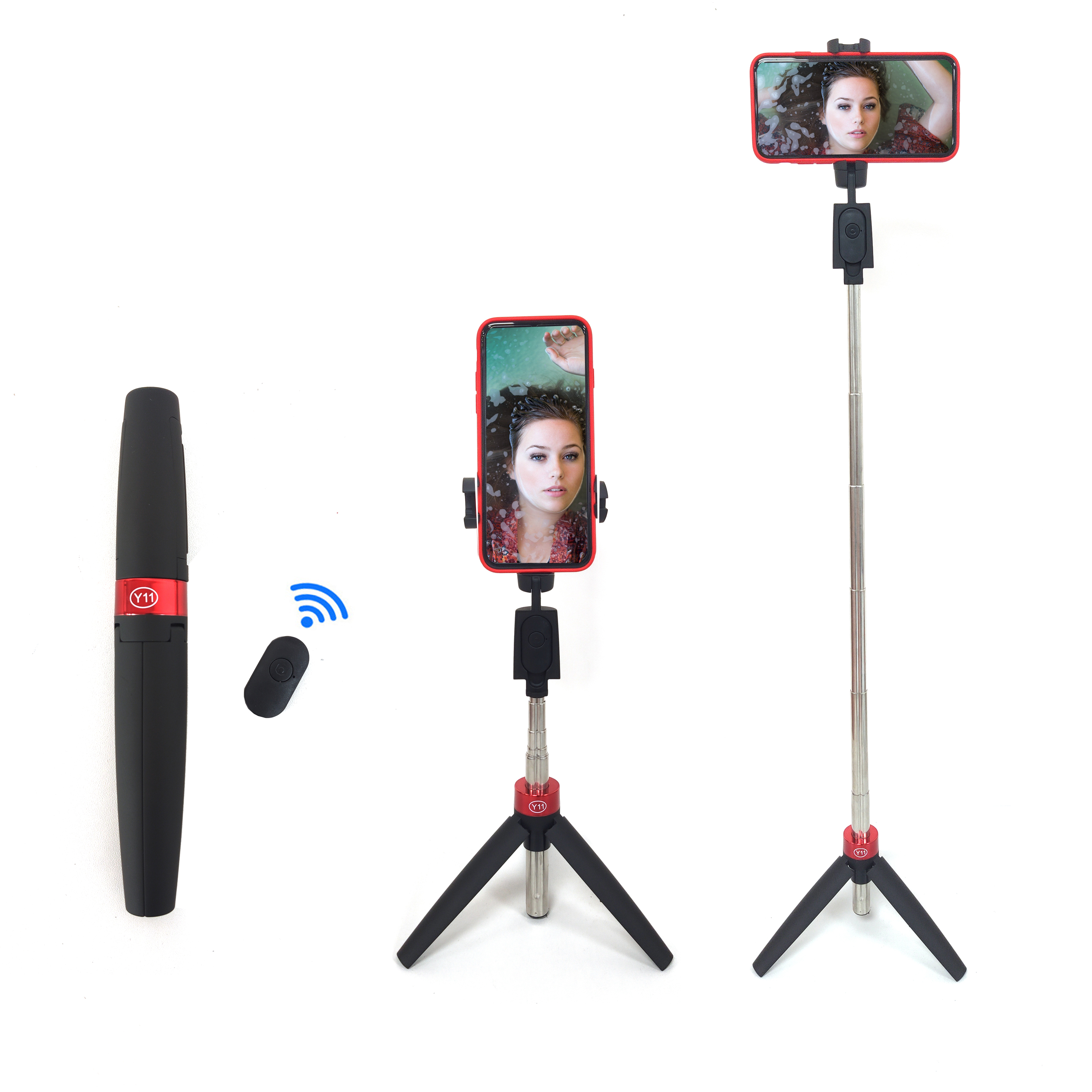Wireless folding Remote Control smartphone mobile tripod Selfie Stick for live show make up vlog video