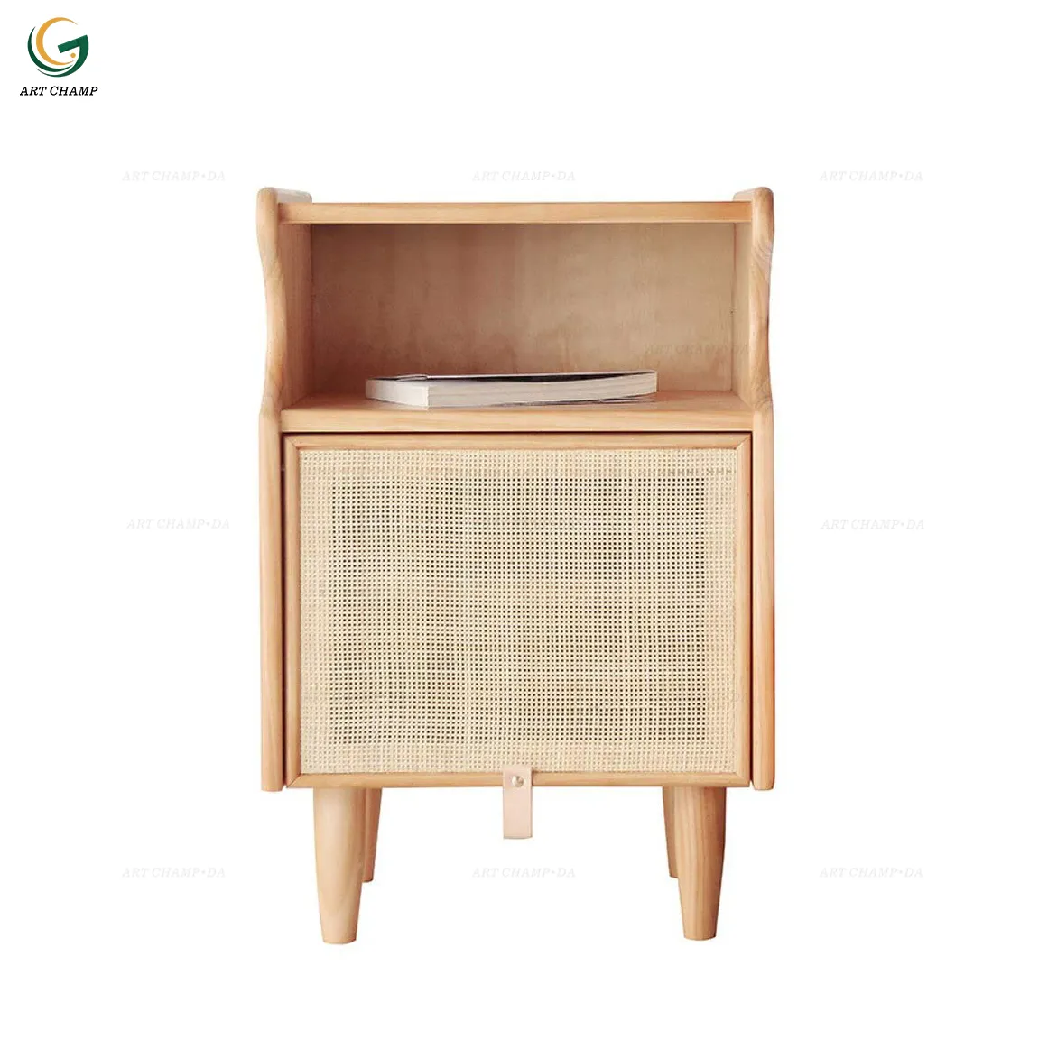 Modern Wooden Furniture Nightstand Table Rattan Side Table