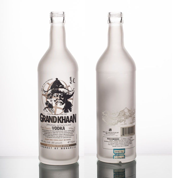 White 750ML Frosted Rum/vodka/whisky Bottle Screw Top 750 ML Glass Bottles