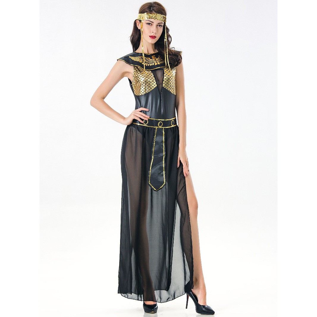 TCXW080506 Women Girls Halloween Costumes Ancient Egypt Egyptian Pharaoh King Empress Cleopatra Queen Costume Cosplay Clothing