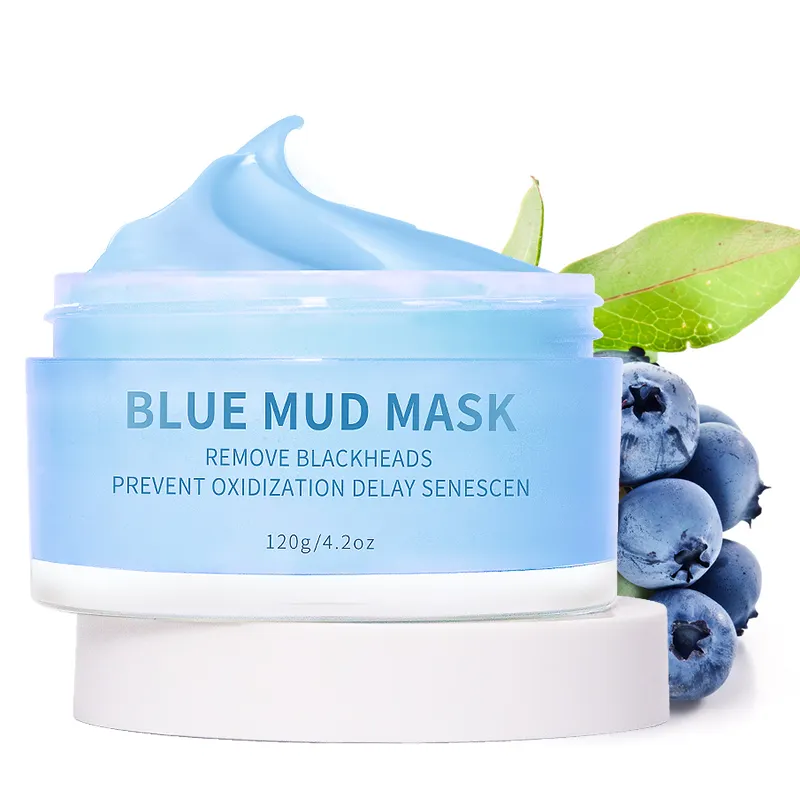 Hydrating Organic Vegan Blue Berry Facial Face Mask Kaolin Bentonite Blue Clay Mask