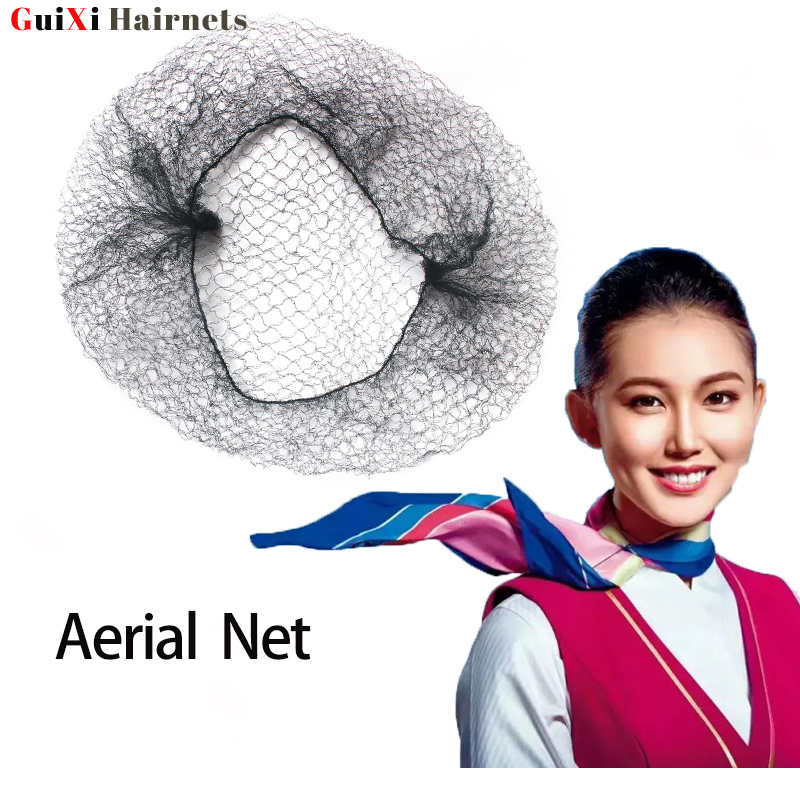 Durable Nylon Hairnets Black Color Invisible Soft Elastic Lines Disposable Hair Net For ladies Hairstyle Tool