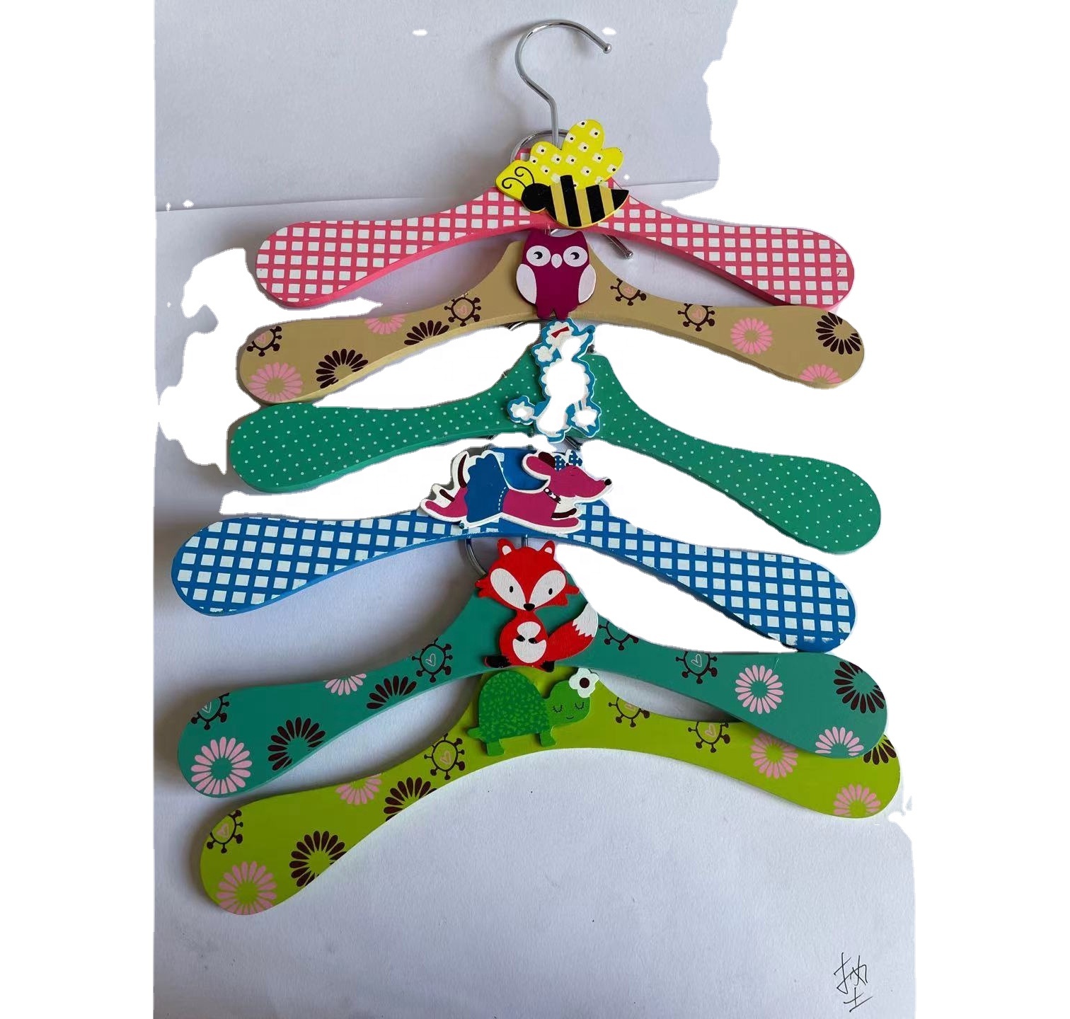 Small Durable Wooden Kids Custom Coat Hangers Craft Children Hanger