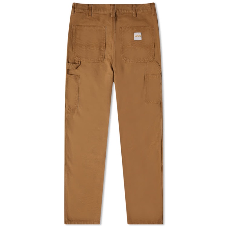 OEM custom100% Organic Cotton streetwear fashion double knee work pants for men