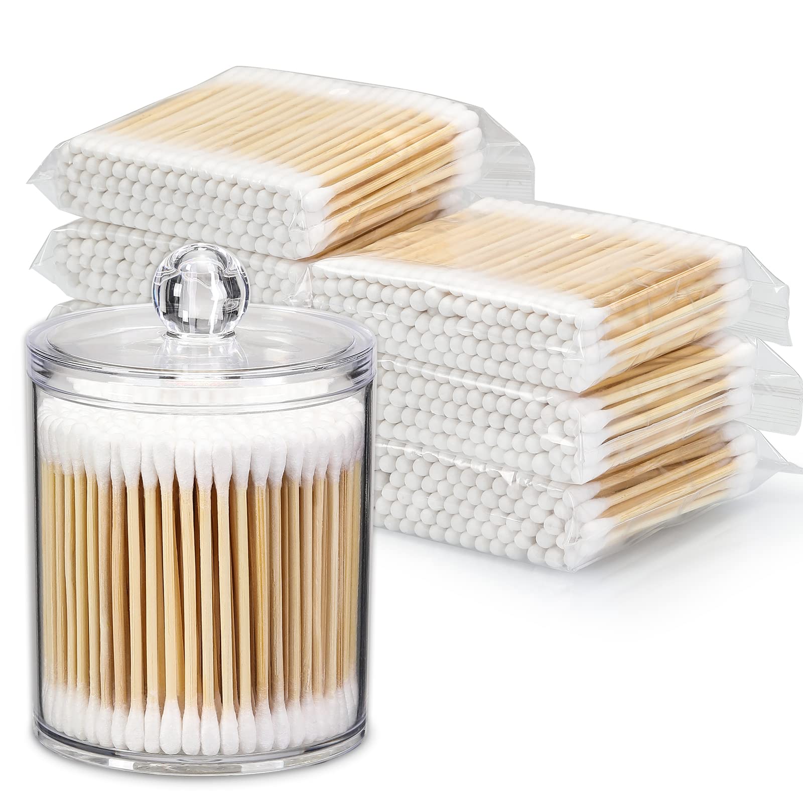 Ama-zon Partner Disposable Wholesale Medical Wide Head Sterile Packing Material Oem Custom Cotton Swabs Bamboo Sticks