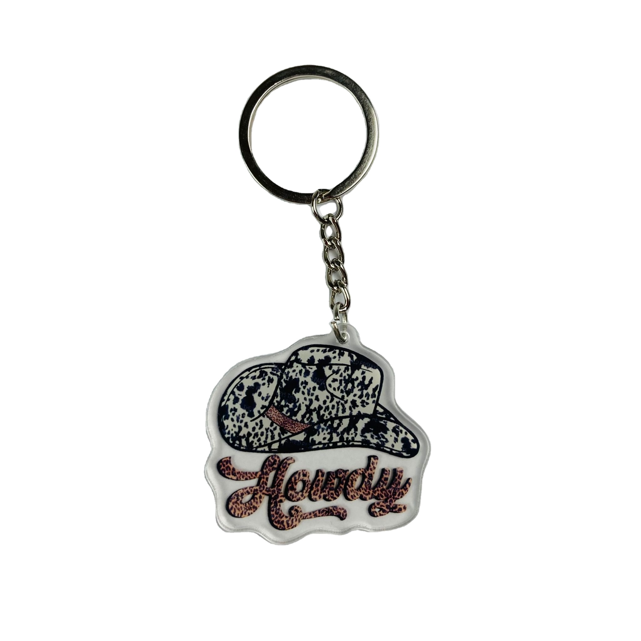 Custom Personalized Leopard Western CowGirl Bag Acrylic Keychains