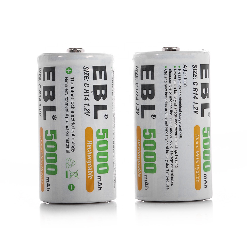 Deep Cycle Rechargeable C Size 5000mAh 1.2V Ni-MH Battery Cell