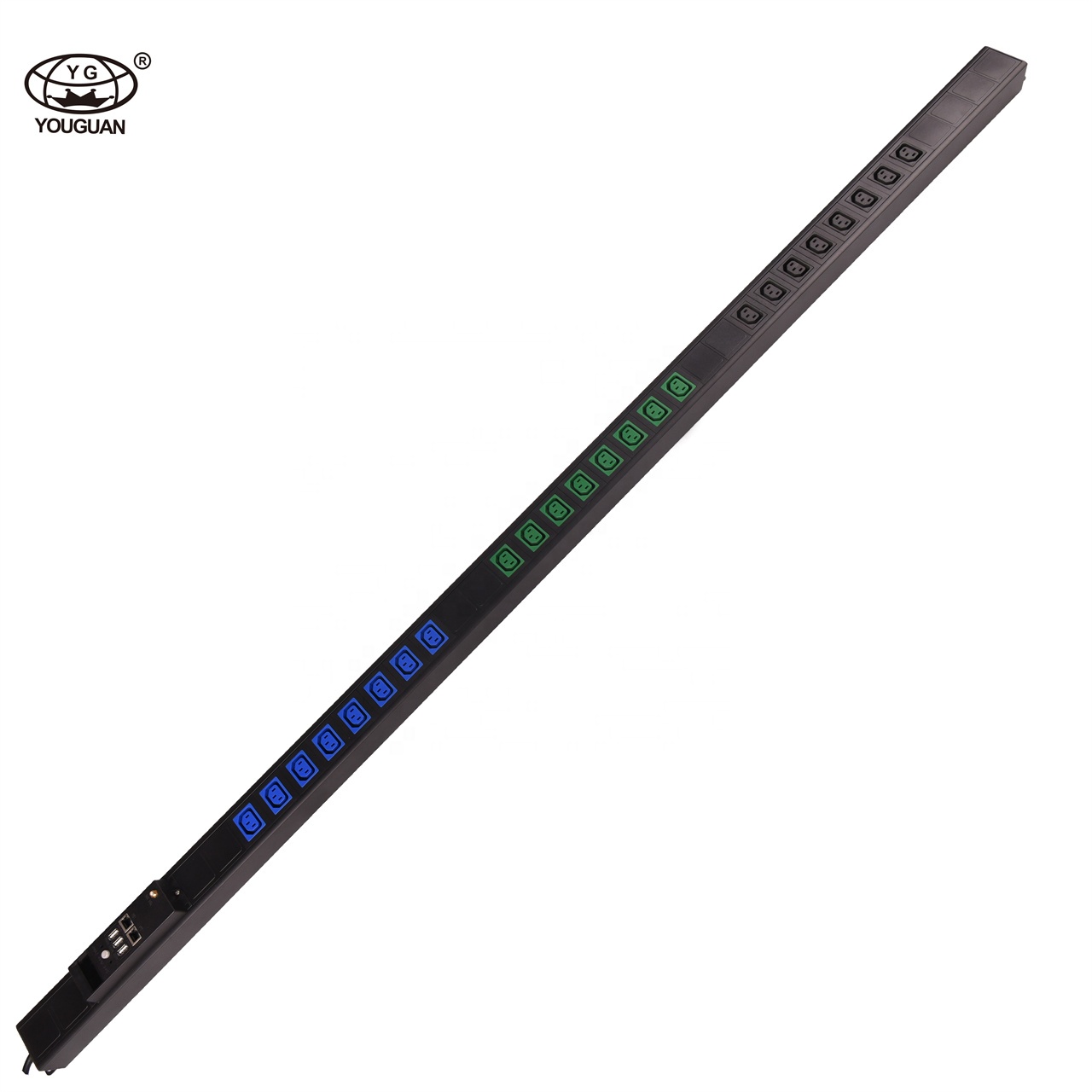 Интеллектуальный блок распределения питания C13 PDU 60A 250 В 1.5U 24 порта для центра данных с интеллектуальным модулем мониторинга Интеллектуальный PDU