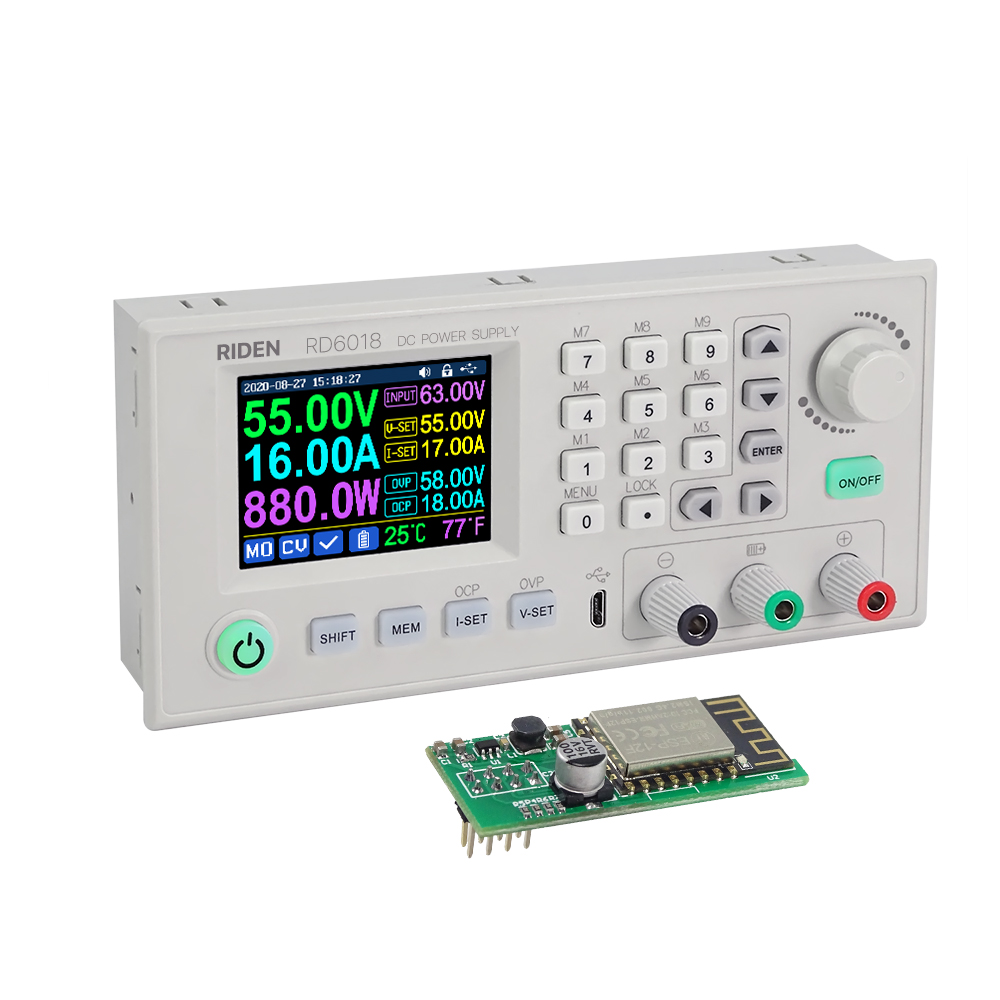Понижающий Регулируемый Модуль питания RD RD6018W USB Wi-Fi DC-DC, вольтметр, преобразователь напряжения, 60 в 18 А