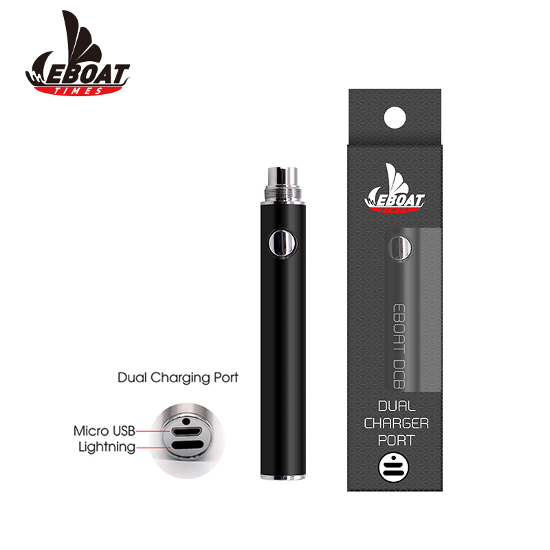 Eboattimes DCB 400mah 650mah custom 510 thread vape pen battery with double USB