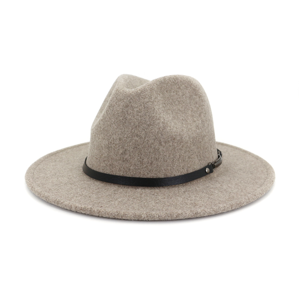 Womens Felt Fedora Hat Wide Brim Panama Cowboy Hat Floppy Sun Hat for Beach Church
