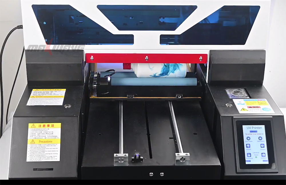 UV Printer Varnish And Inkjet Printer Double Heads UV Flatbed Printer For Mug Bottle T-shirt Printing Machine