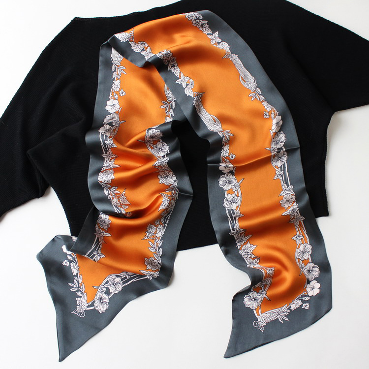 Luxury new design 100%Pure Mulberry Silk Designer scarves ladies silk scarf for women