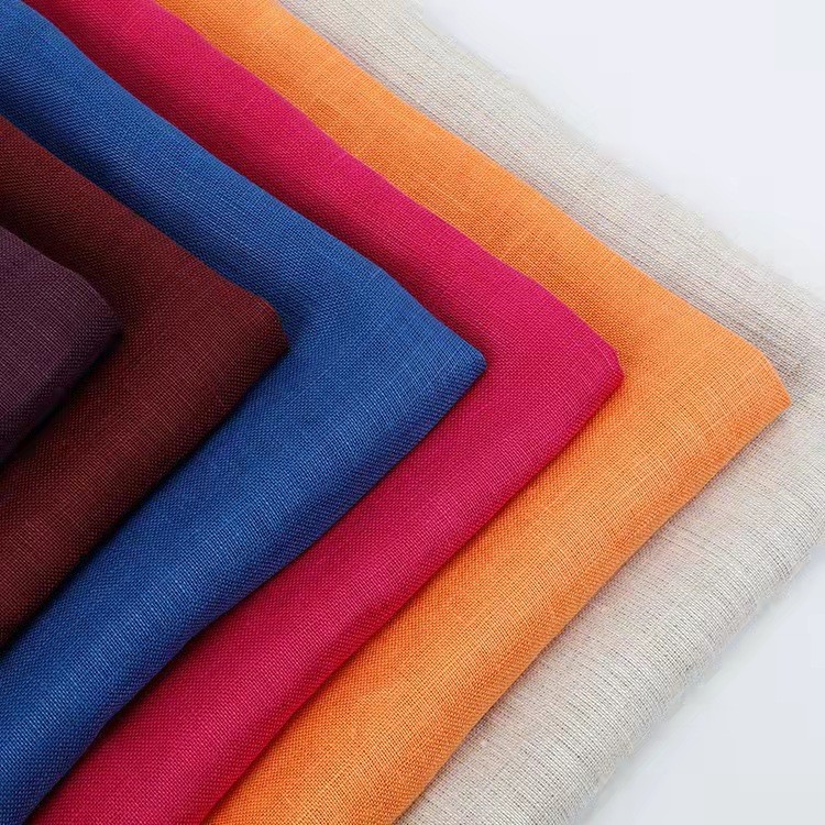 OEKO TEX 100% Pure Waxed Linen Fabric Multi-Color French Flax Soft Woven Plain Style for Sofa Bedding Home Textiles