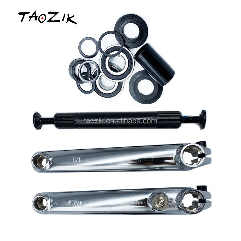 TAOZIK 20 in BMX bike crank set arm 170 mm Chromy Steel 8 Spindle Street bike BB Crankset