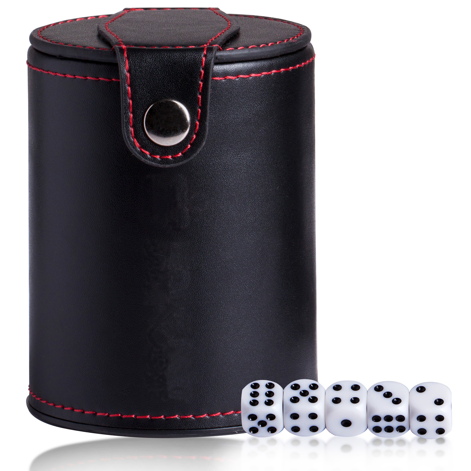 Professional Factory Wholesale Custom Logo Beer Promotion Felt Lined Leather Dice Cup with Lid