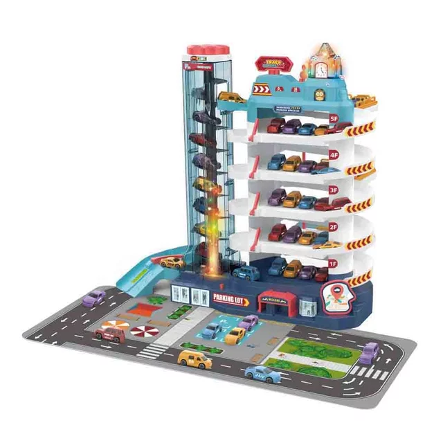 High quality parking toy 5-story garage parking lot kids toy car track