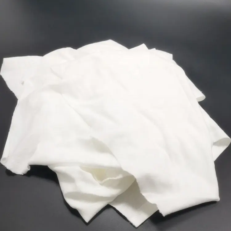 High Quality 35-55cm White Recycled T Shirt Cotton Wiping Rags For Cleaning