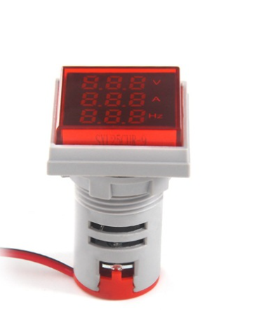 AC 0-100A AC V+a+Hz LED Traid Display Frequencymeter 22mm Square Leddigital Panel Voltmeter and Ammeter