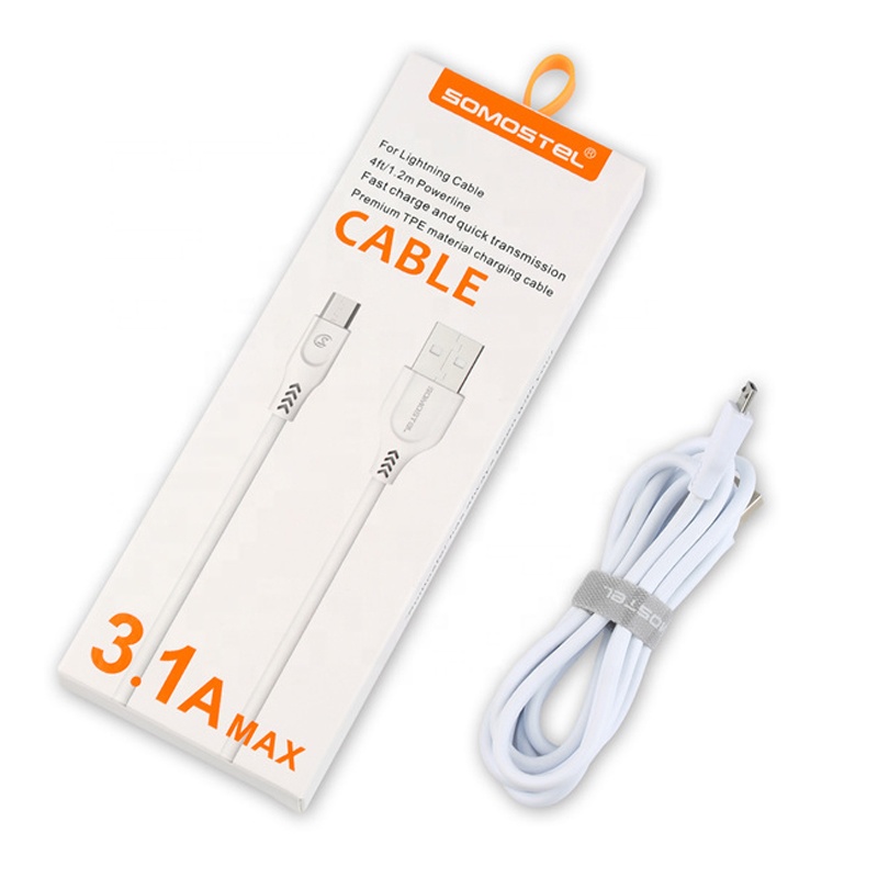 Somostel BT01 OEM ODM 3.1A Прочный TPE высокоскоростной Usb-кабель для быстрой зарядки и передачи данных Micro USB Type-C кабель Usb